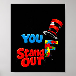 Autismus-Bewusstseins-Stand-Out-Zitat Arzt Lehrer Poster