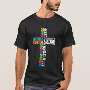 Autismus-Bewusstseins-Tag Christ Kreuz Puzzle-Teil T-Shirt