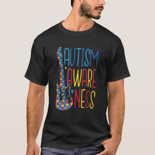 Autismus-Bewusstseins-Tag Gitarre-Puzzleteile T-Shirt