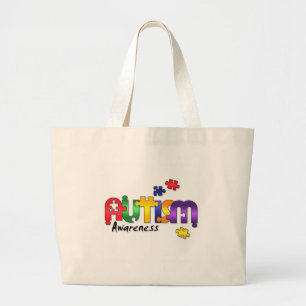 Autismus-Bewusstseins-Taschen-Tasche Jumbo Stoffbeutel