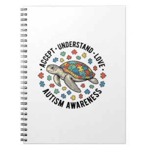 Autismus-Bewusstseins-Turtle-Puzzle-Vektordesign_1 Notizblock