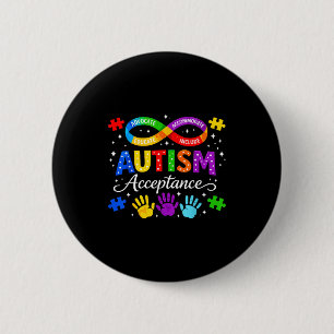 Autismus-Bewusstseins- und Akzeptanzmonat Männer F Button