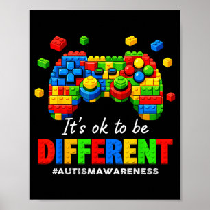 Autismus-Bewusstseins-Videospiel-Bausteine-Bricks Poster