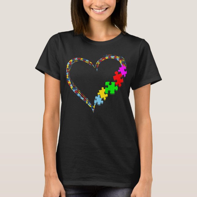 Autismus Bewusstseinsbildung Liebe Herz Puzzle Stü T-Shirt (Vorderseite)