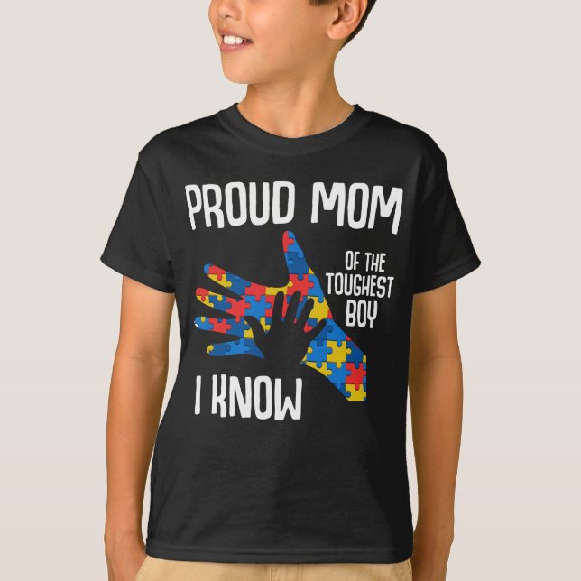 Autismus Bewusstseinsbildung Proud Mama Autistisch T-Shirt (Vorderseite)