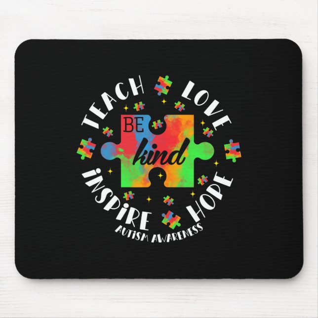 Autismus Bewusstseinslehrer Puzzle lehrt Hoffnung  Mousepad (Vorne)