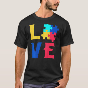 Autismus-Bewusstseinsmonat Liebes-Puzzleteile Herz T-Shirt