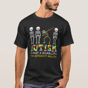 Autismus-Bewusstseinsmonat Skelett Dabbing Autisti T-Shirt