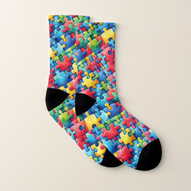Autismus-Bewusstseinsrätsel Socken (Paar)