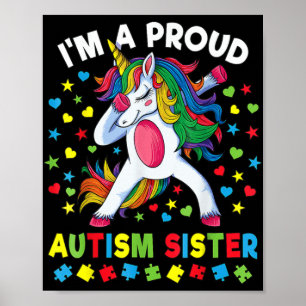 Autismus Bewusstseinsschwäche Einhorn Girl Proud A Poster