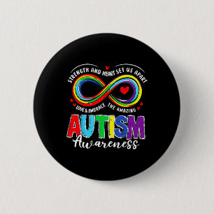 Autismus Bewusstseinsstärke und Herz Set uns Teil Button