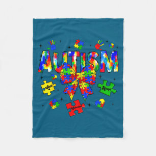 Autismus-Bewusstseinstag Coquette-Bogen-Puzzleteil Fleecedecke