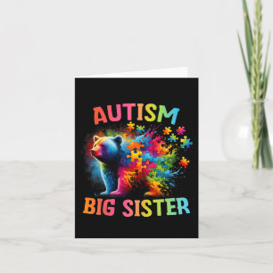 Autismus Big Sister farbenfrohe Regenbogenschweste Karte
