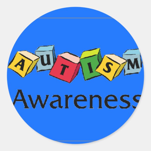 Autismus-Blöcke Runder Aufkleber (Vorderseite)