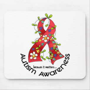 AUTISMUS Blumen-Band 1 Mousepad
