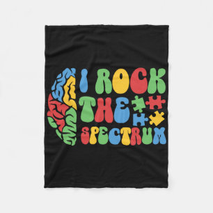 Autismus Brain I Rock the Spectrum Awareness Boys  Fleecedecke