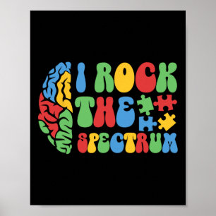 Autismus Brain I Rock the Spectrum Awareness Boys Poster