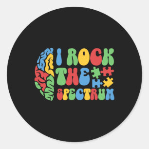 Autismus Brain I Rock the Spectrum Awareness Boys  Runder Aufkleber