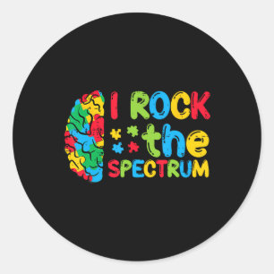 Autismus Brain I Rock the Spectrum Awareness Boys Runder Aufkleber