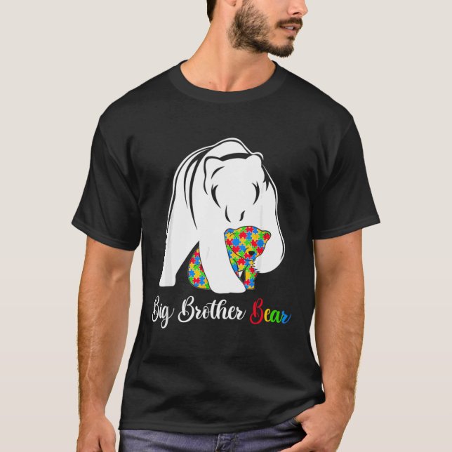 Autismus Bruder großer Bruder Bären Autismus Bewus T-Shirt (Vorderseite)