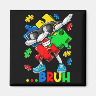 Autismus Bruh Dabbing Puzzle Piece Autismus Bewuss Magnet