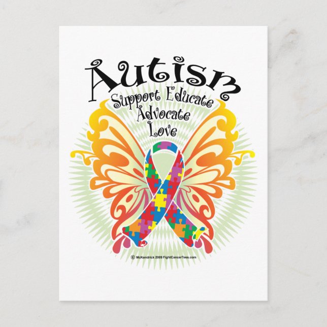 Autismus Butterfly 3 Postkarte (Vorderseite)