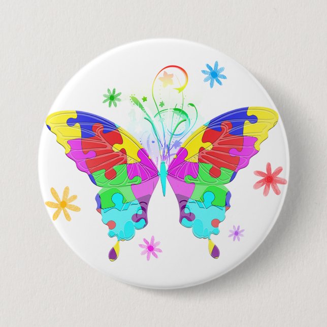 Autismus Butterfly Button (Vorderseite)