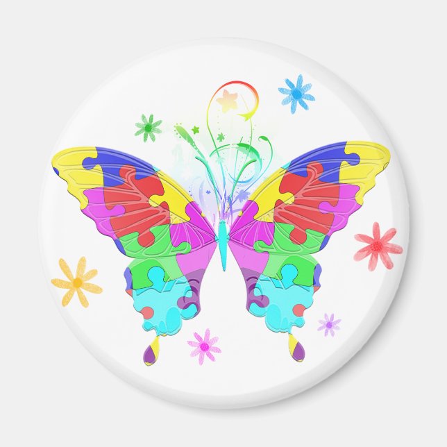 Autismus Butterfly Magnet (Vorne)