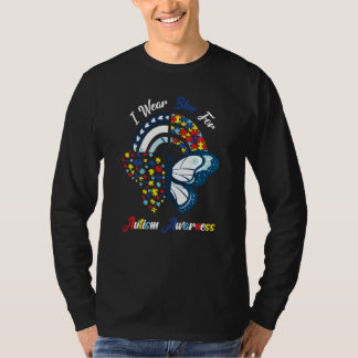Autismus Butterfly Regenbogen Ich trage Blau für A T-Shirt