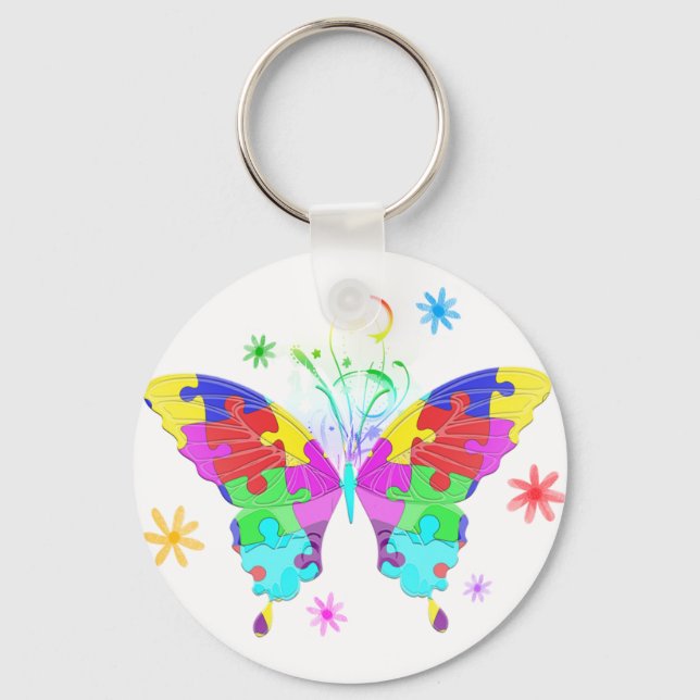 Autismus Butterfly Schlüsselanhänger (Vorderseite)