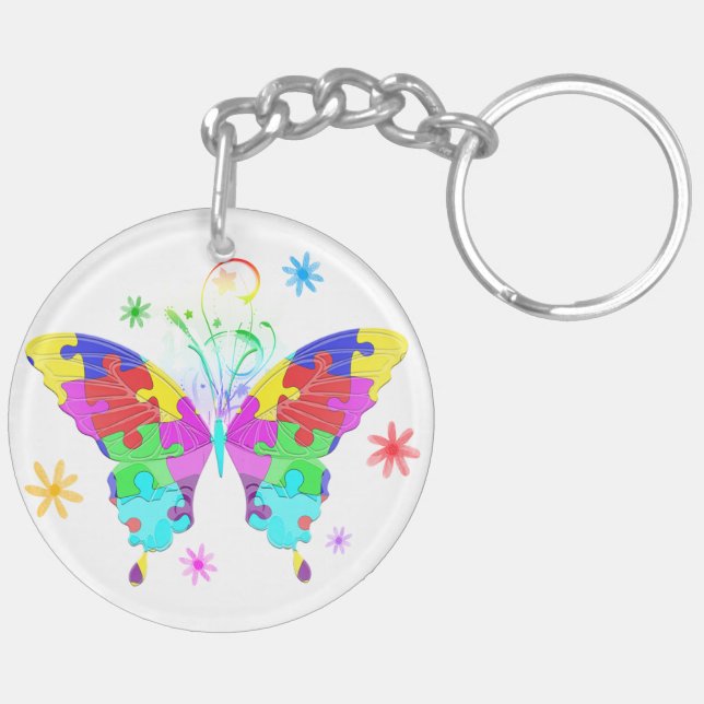 Autismus Butterfly Schlüsselanhänger (Rückseite rechts)