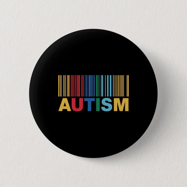 Autismus Byrcode Awareness Inclusion Artwork Button (Vorderseite)