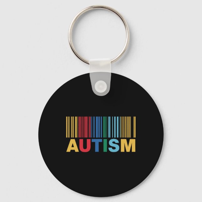 Autismus Byrcode Awareness Inclusion Artwork Schlüsselanhänger (Vorderseite)