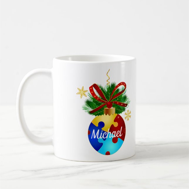 Autismus Christmas Bauble Kaffeetasse (Links)
