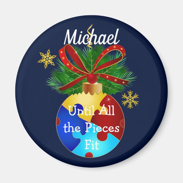 Autismus Christmas Bauble Magnet (Vorne)