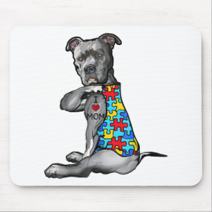 Autismus  Cool Pitbull I Liebe Mama Autismus Puzzl Mousepad