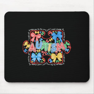 Autismus Coquette Bow Puzzle Autismus Bewusstsein  Mousepad