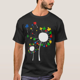 Autismus-Dandelion Blume Puzzle Piece Autism Aware T-Shirt