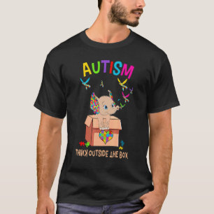 Autismus Denk außerhalb der Box Süßer Elefant Auti T-Shirt