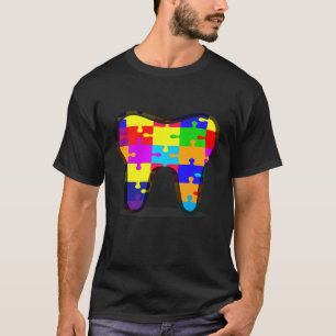 Autismus Dentis Puzzle Zahn T-Shirt Autismus-Bewus