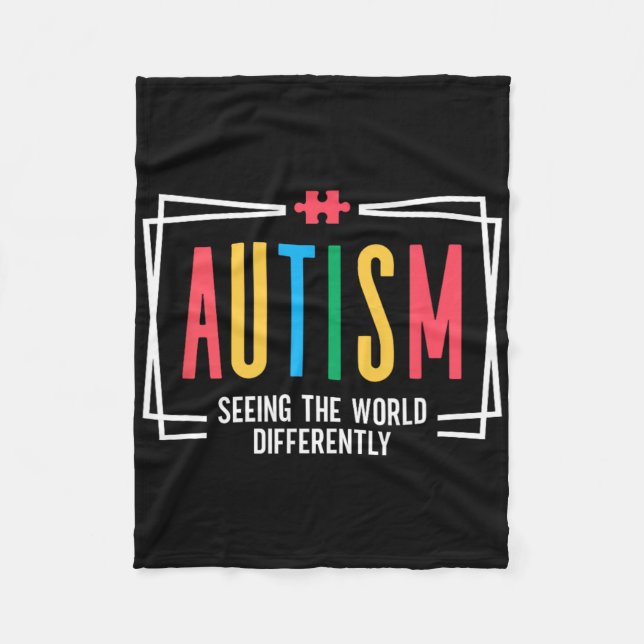 Autismus Die Welt anders sehen Autism Awareness Fleecedecke (Vorderseite)