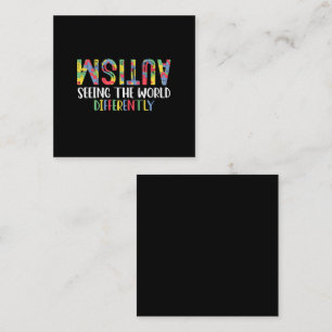 Autismus Die Welt anders sehen Autism Awareness Quadratische Visitenkarte