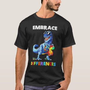 Autismus Dinosaurier Umarme Unterschiede Shamrock  T-Shirt