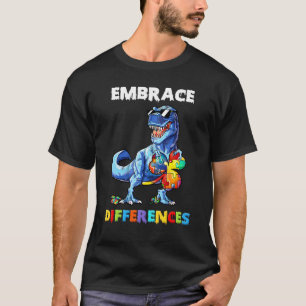 Autismus Dinosaurier Umarme Unterschiede Shamrock  T-Shirt
