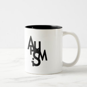 Autismus (durcheinandergebrachte Buchstaben) Zweifarbige Tasse