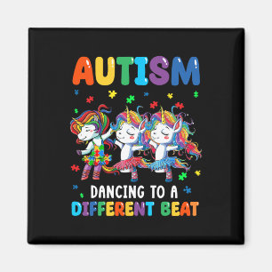 Autismus Einhorn tanzt zu einem anderen Beat Autis Magnet