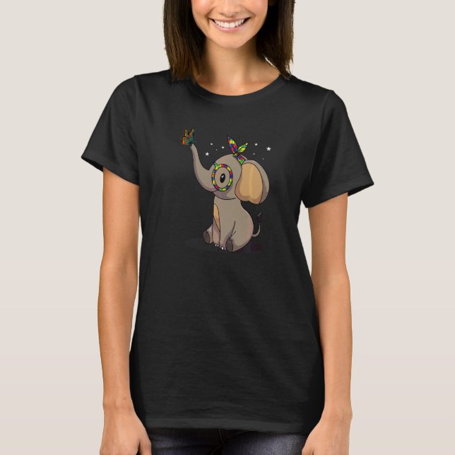 Autismus Elefant Brille Bewusstsein Mutter Kind T-Shirt (Vorderseite)