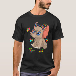 Autismus Elefant Brille Bewusstsein Mutter Kinder  T-Shirt