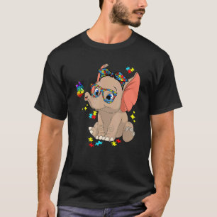 Autismus Elefant Brille Bewusstsein Mutter Kinder  T-Shirt