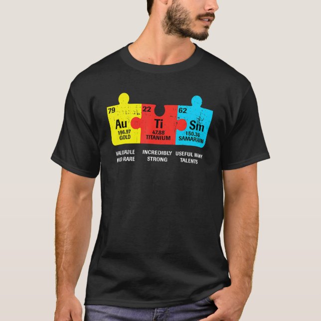 Autismus-Elemente Periodensystem Awareness ASD Män T-Shirt (Vorderseite)